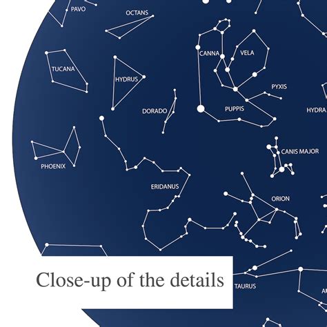 Southern Hemisphere Stars Chart Constellations Map Print Digital ...