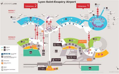 Lyon–Saint-Exupéry Airport Map - Ontheworldmap.com