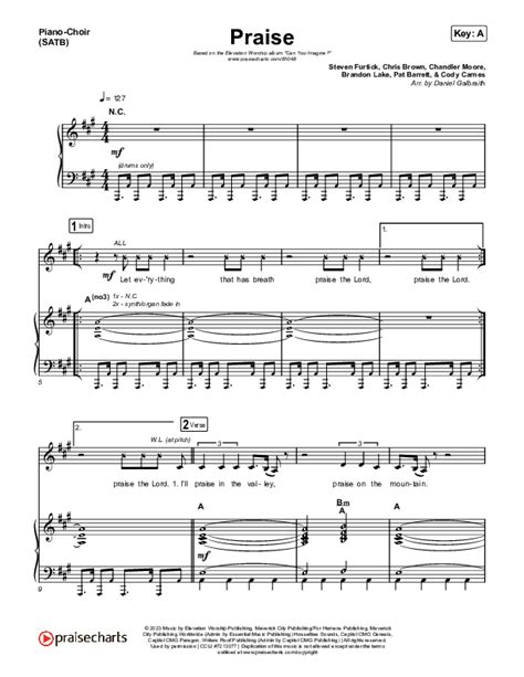 Praise Sheet Music PDF (Elevation Worship / Chris Brown / Brandon Lake / Chandler Moore ...