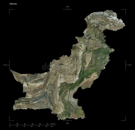 Pakistan Shape on Black. High-res Satellite Stock Illustration ...