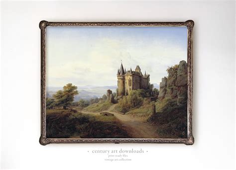 Medieval Castle in the Landscape Vintage Printable Art - Etsy