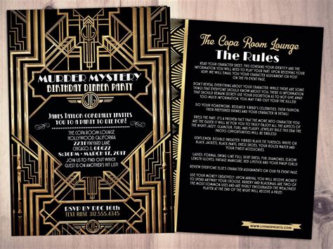 Murder Mystery Dinner Party Invitation, Vintage Party Invitation ...