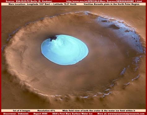 ESA's First Mars Surface Water Ice