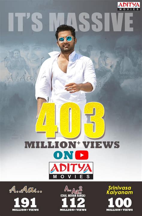 Nithiin movies on Aditya Movies garner 400M+ views