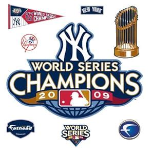 Amazon.com : MLB 2009 World Series Champions New York Yankees Logo Wall Decal : Sports Fan Wall ...