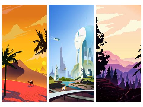 Desert, Futuristic, Forest by 2d vill on Dribbble