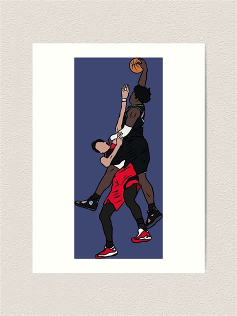 "Anthony Edwards Dunk On Yuta Watanabe" Art Print by RatTrapTees ...