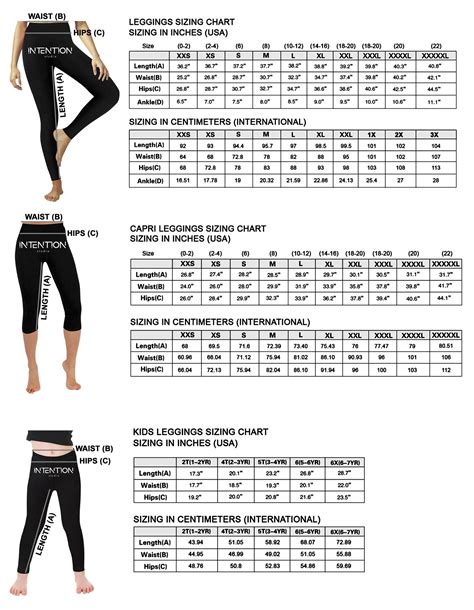 how to know leggings size chart