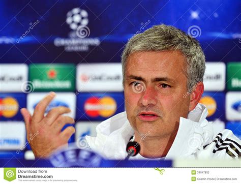 Jose Mourinho during UEFA Cheampions League Press Conference Editorial ...