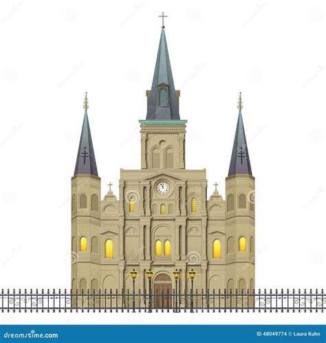 St. Louis Cathedral Cartoon Vector | CartoonDealer.com #32342321