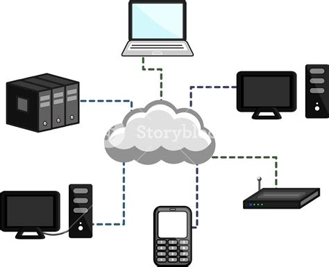 Network Devices Connected Through Cloud Computing Royalty-Free Stock ...