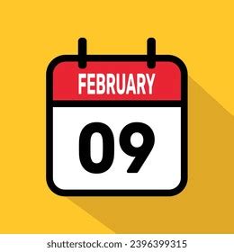 9 February Calendar Vector Illustration Background Stock Vector ...