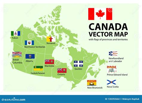 Provinces Canada Flag Map - Canada all provinces territories flag on white Vector Image