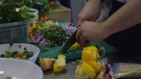 Chef Chopping Vegetables Food Prep Kitchen Restaurant Culinary Stock ...