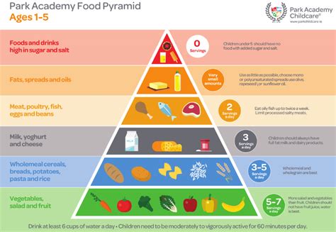 The Park Academy food pyramid for children aged 1-5, plus seven healthy eating tips - Park Academy