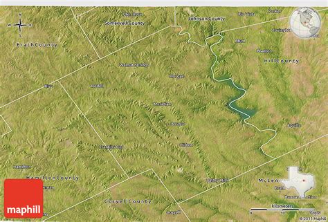 Satellite 3D Map of Bosque County