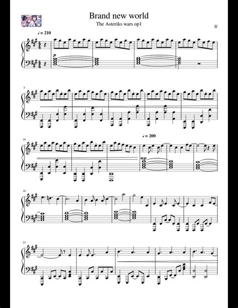 Brand new world sheet music for Piano download free in PDF or MIDI