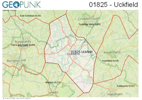 01825 View Map of the Uckfield Area Code