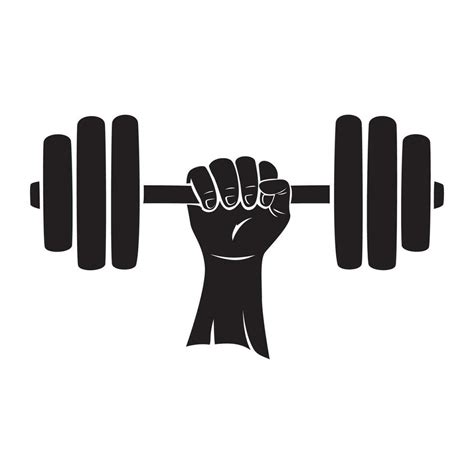 hand lift dumbbell silhouette. gym exercise sign and symbol. 27659674 ...