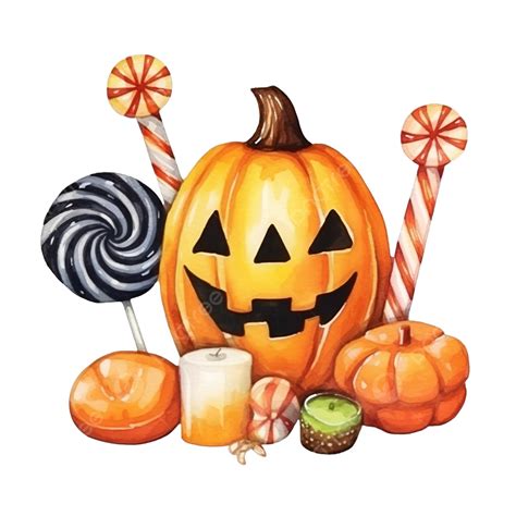 Watercolor Candy Halloween, Candy, Sweet, Party PNG Transparent Image and Clipart for Free Download