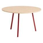 HAY Loop Stand round table, 120 cm, maroon red - lacquered oak | Finnish Design Shop