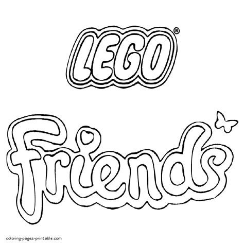 Lego Friends logo coloring page || COLORING-PAGES-PRINTABLE.COM