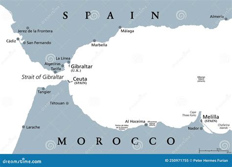 Strait Of Gibraltar Political Map