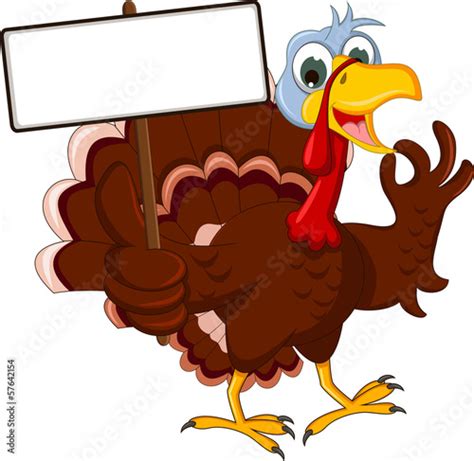 Funny Turkey Cartoon Posing with blank sign - Buy this stock vector and explore similar vectors ...