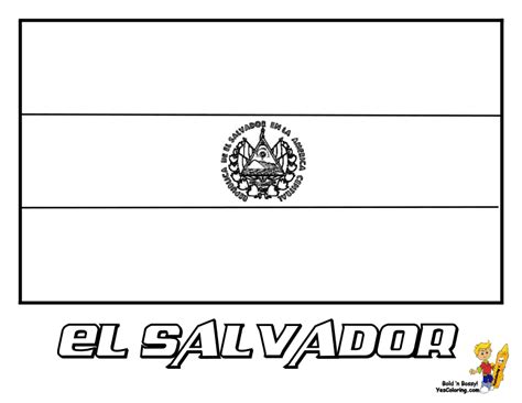 Free El Salvador Flag Coloring Page, Download Free El Salvador Flag ...