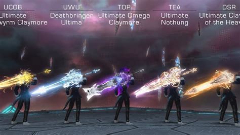 FFXIV All 5 Ultimate Weapons Showcase (UCOB UWU TEA DSR TOP side by side) - YouTube