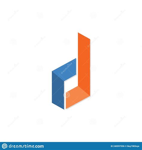 The Initial Letter D Logo Design Stock Vector - Illustration of flat ...