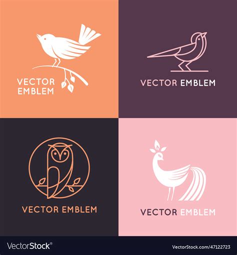 Bird logo design templates Royalty Free Vector Image