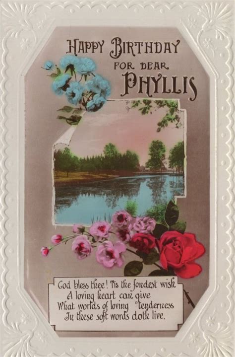 Happy Birthday Name Called Phyllis Antique Greetings Postcard | Topics ...