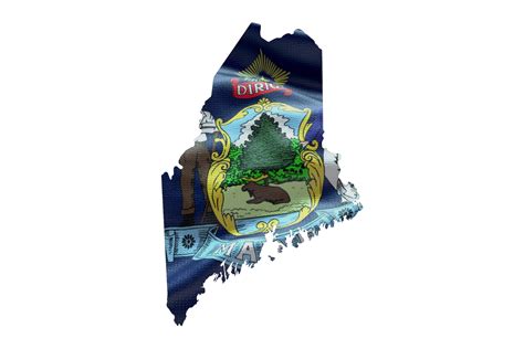 Maine map outline PNG. State flag icon 21194026 PNG