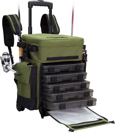 Elkton Outdoors Rolling Fishing Tackle Box - Fishing gadget