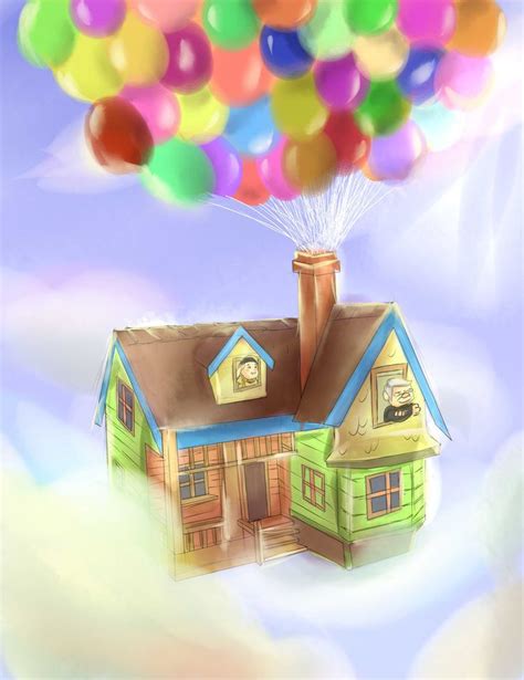 "Up" house with balloons | Old disney movies, Disney art, Disney up