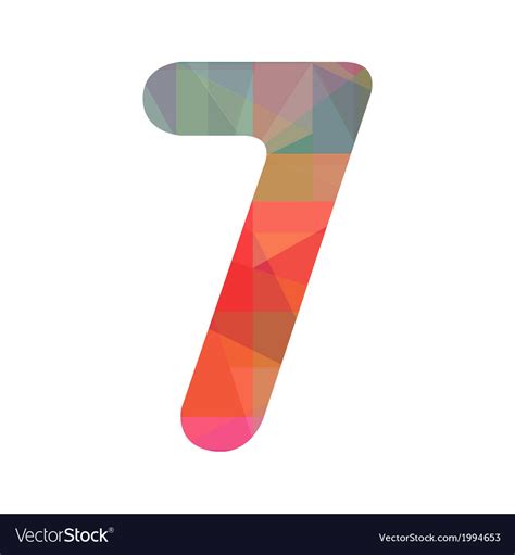 Colorful number seven Royalty Free Vector Image