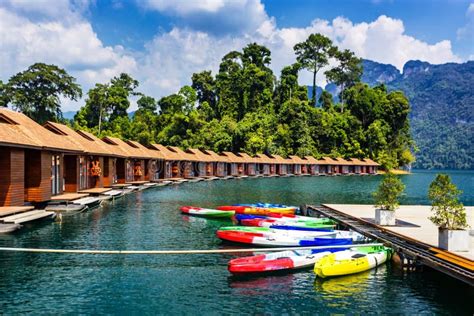 Floating Bungalows at Khao Sok National Park, Cheow Lan Lake, Thailand ...