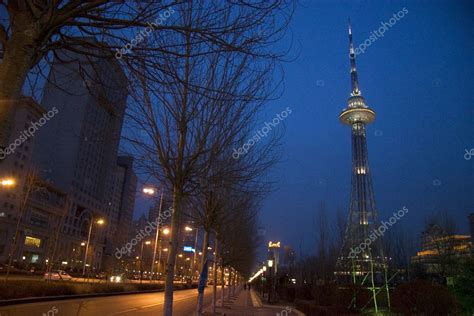 Dragon Tower in Harbin at night — Stock Photo © ensiferum #2476704