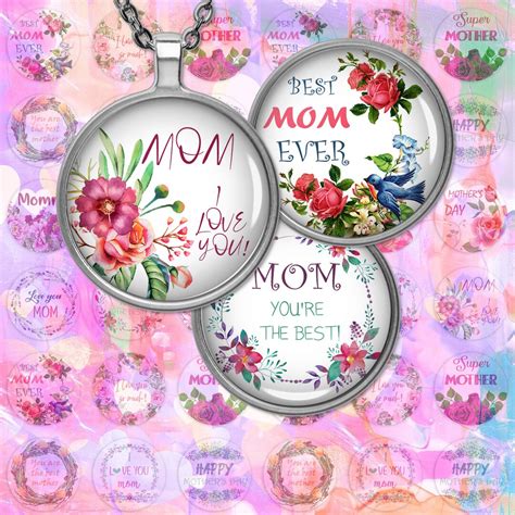 Mother's Day Digital Collage Sheet,quotes Printable,buttons Images,love My Mom,1.313inch,20mm ...