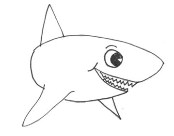 How to Draw Sharks with Cartoon Shark Drawing Lesson - How to Draw Step by Step Drawing Tutorials