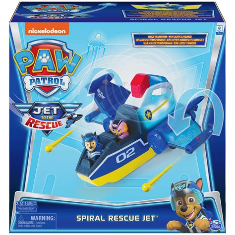 Paw Patrol Jet to The Rescue Deluxe Transforming Spiral Rescue Jet with Lights and Sounds ...