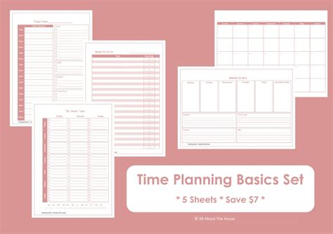 Time Planning Printables Time Planning Basics Household Binder 5 Sheets ...