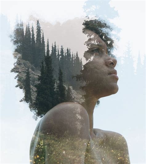 Double exposure portrait of a woman combined with nature | Victor Tongdee | Double exposure ...