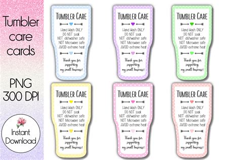 Free Printable Tumbler Care Instructions - Printable Form, Templates and Letter