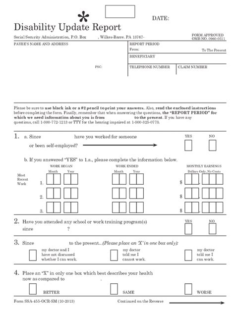 Ssa455 Online 2013-2025 Form - Fill Out and Sign Printable PDF Template ...