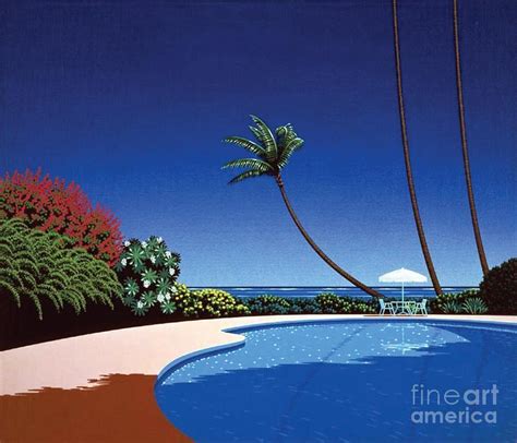 Poolside, Hiroshi Nagai Retro art, Americana art, Vaporwave Painting by Hiroshi Nagai