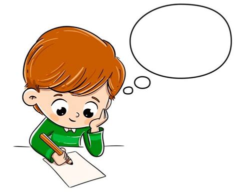 Boy thinking while writing something on ... | Premium Vector #Freepik #vector #school #books # ...