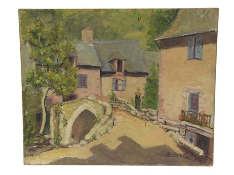 French Village Painting of The Bridge in Villecomtal, Aveyron France by ...