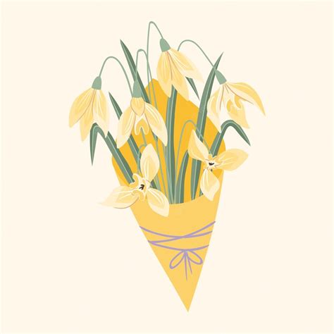 Free Vector | Hand drawn flat design snowdrop illustration